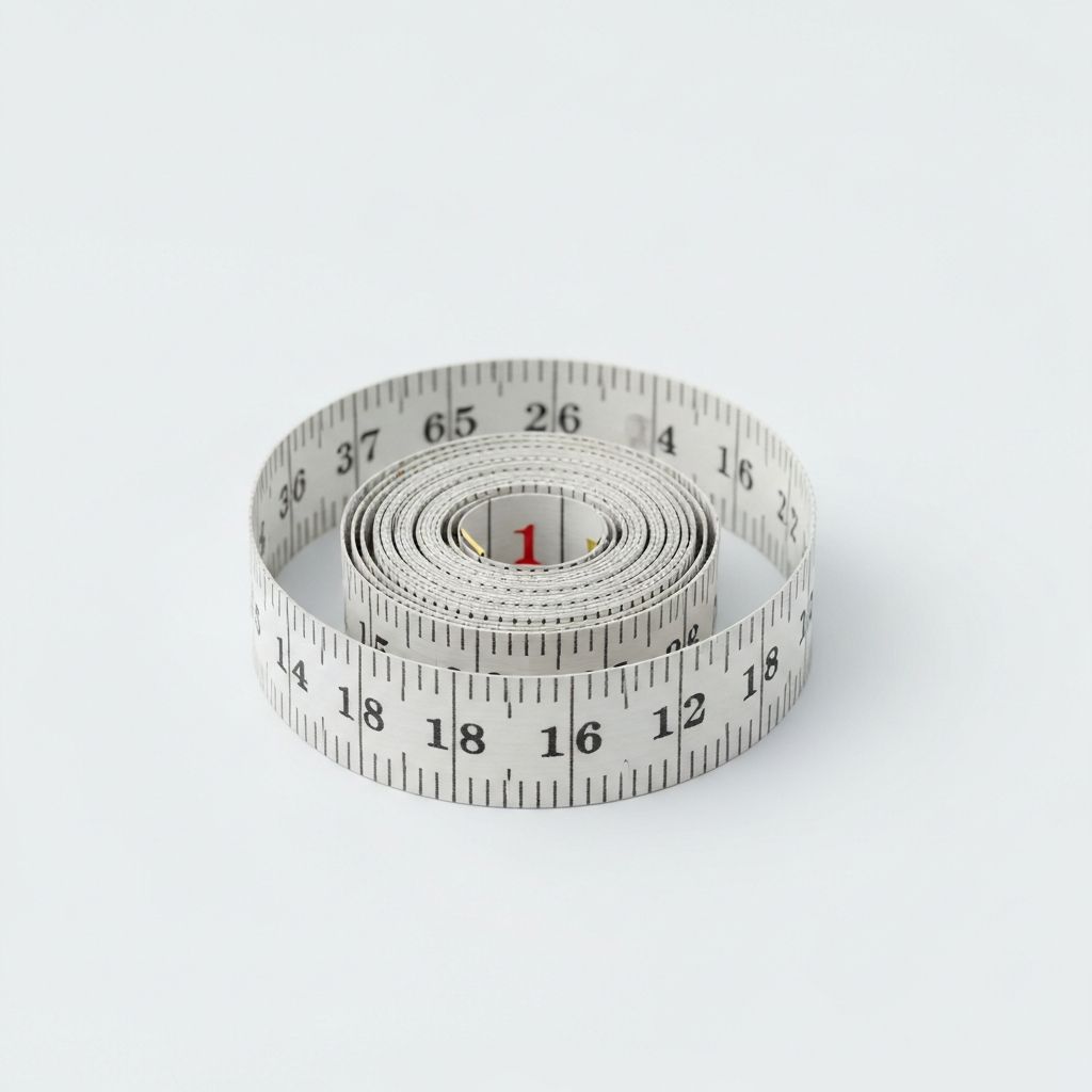 Measuring tape on white background