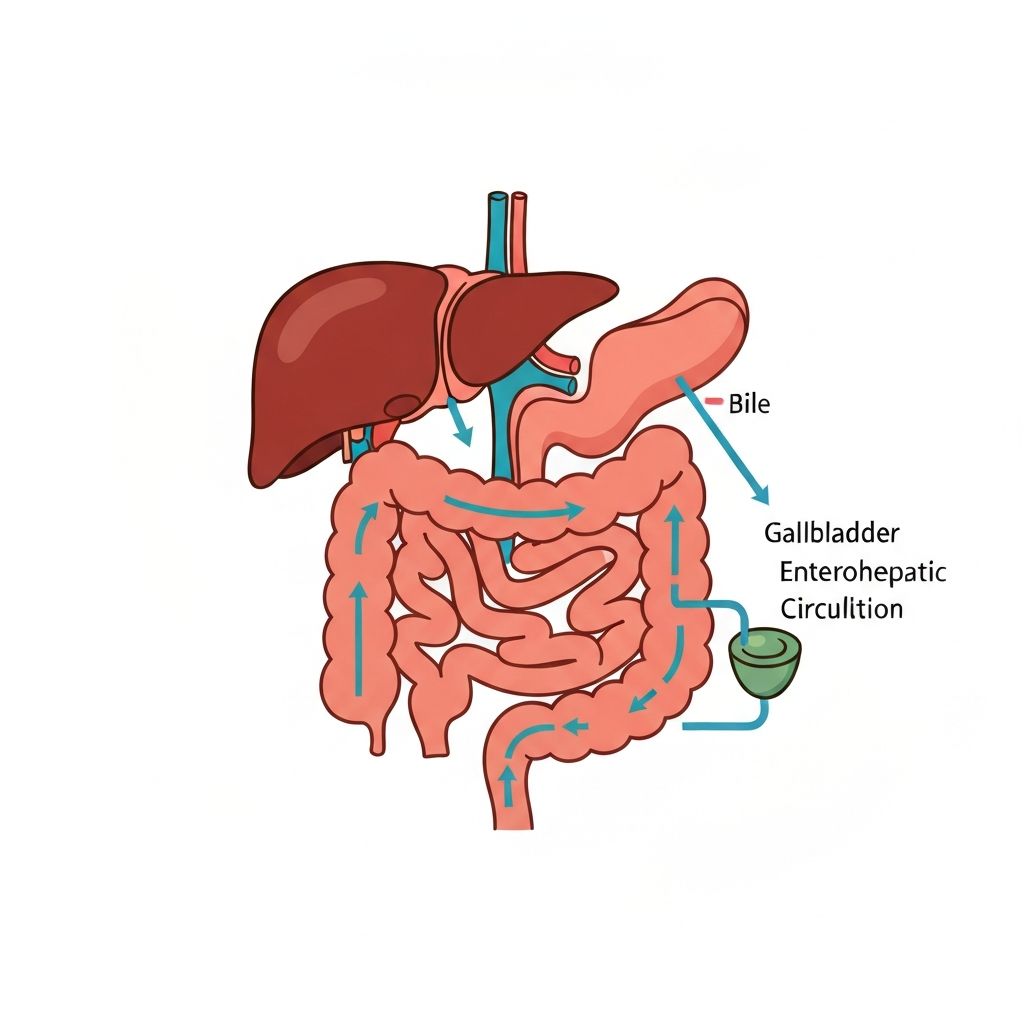 Enterohepatic circulation process diagram